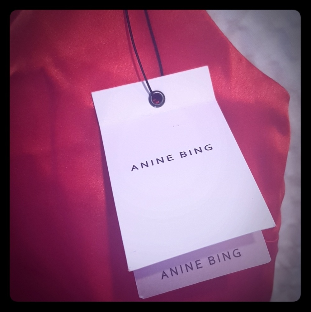 Anine Bing Gemma 100% Silk Slip Dress